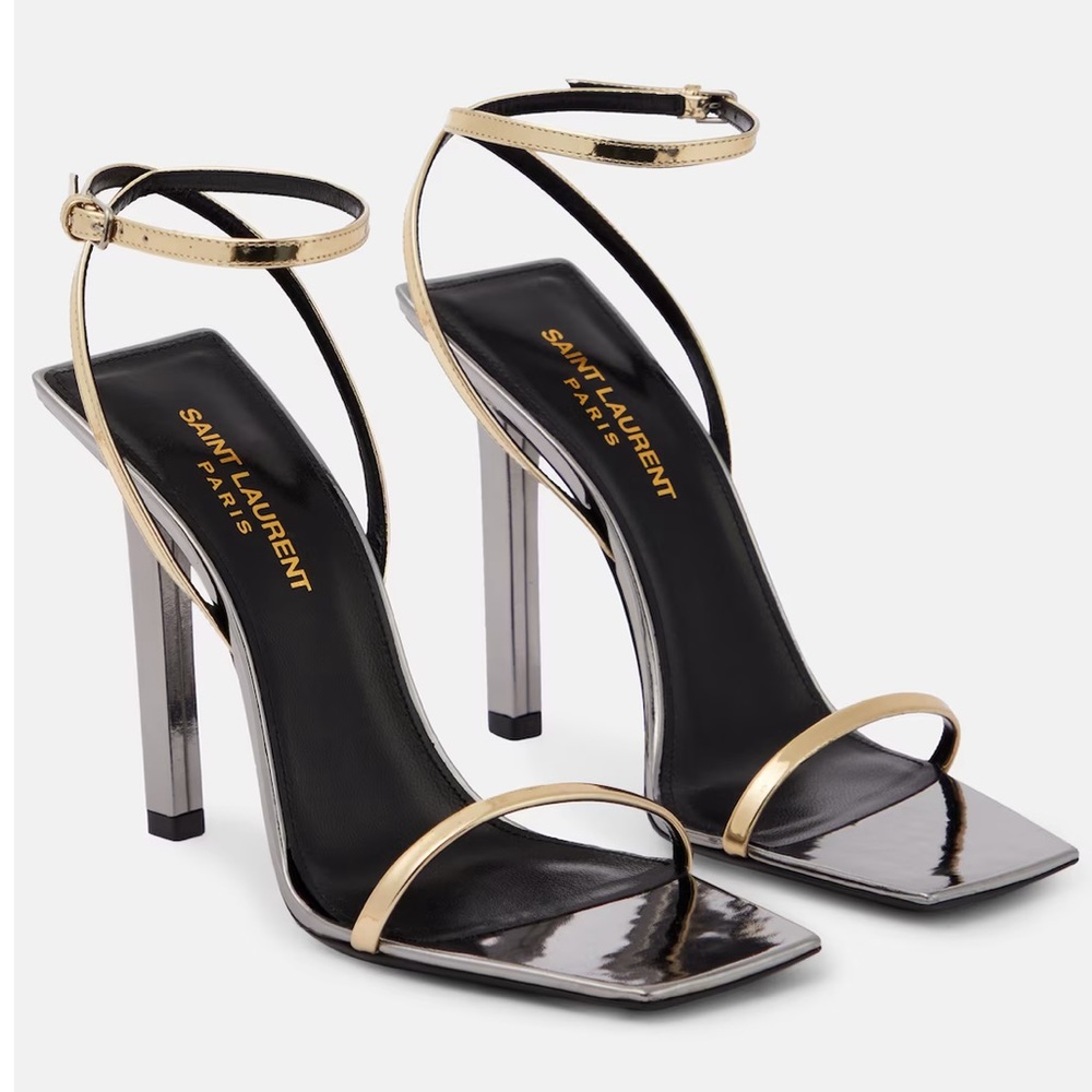 SAINT LAURENT
Pam metallic leather sandals